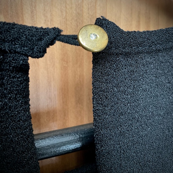 Japna Black Crepe top with Open Latticework - Picture 9 of 11